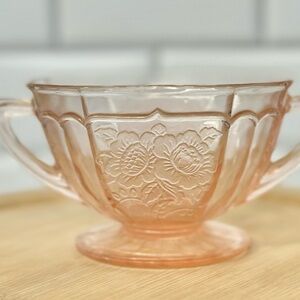 Pink Depression Glass  Footed Open Sugar Mayfair Pink by ANCHOR HOCKING‎